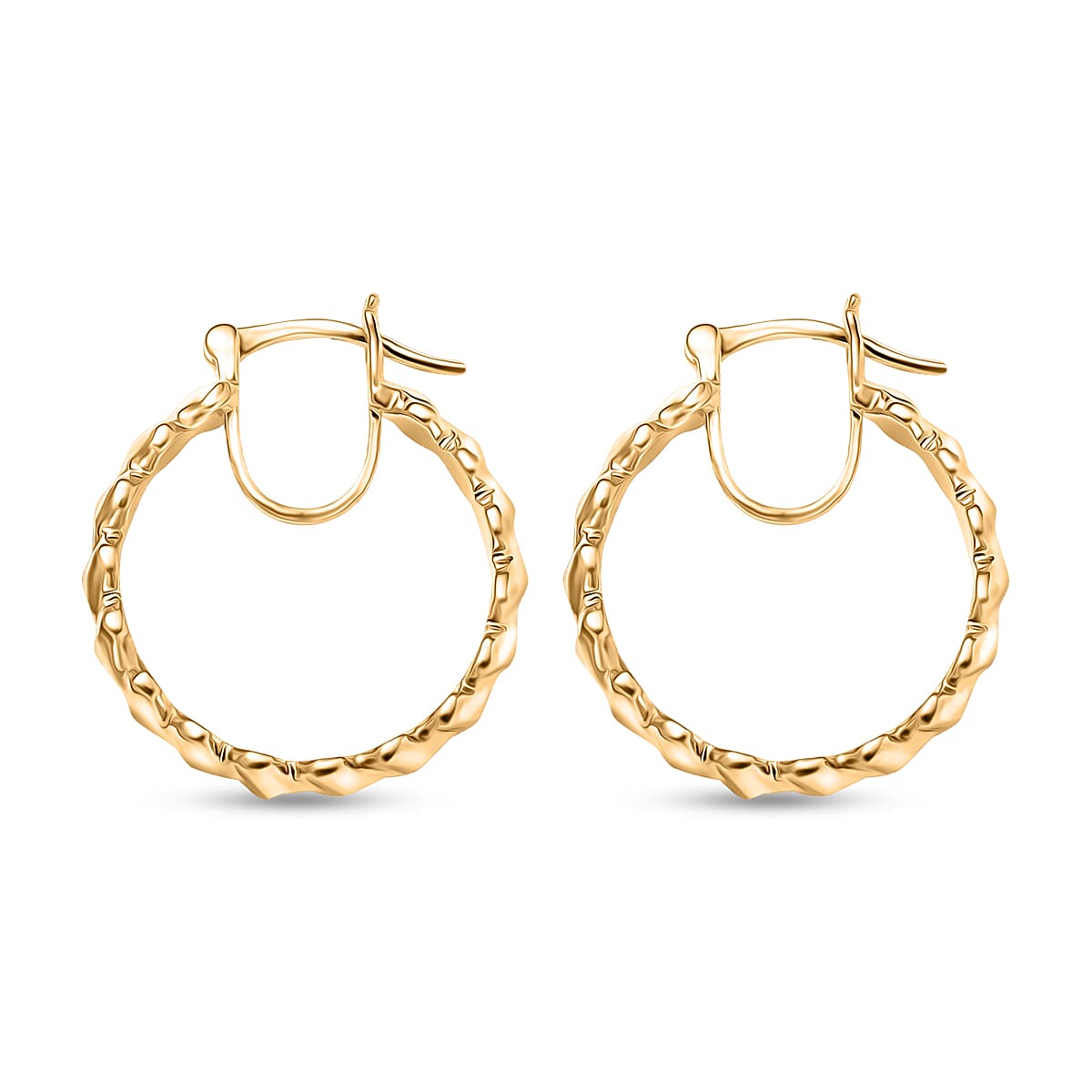 EverTrue Bronzella Collection Arrow of Amour Hoop Earrings in 18K YG Plated Bronze image number 3