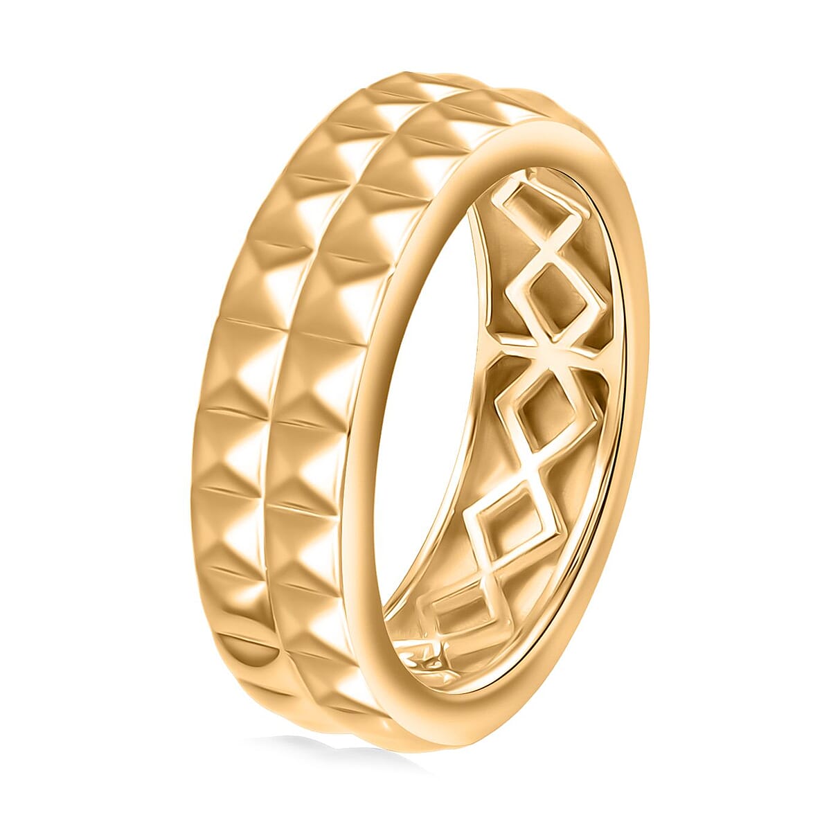 EverTrue Bronzella Collection Pyramid Pulse Band Ring in 18K YG Plated Bronze (Size 10.0) image number 3