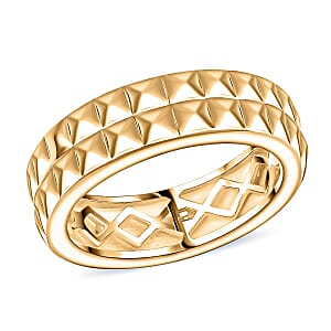 EverTrue Bronzella Collection Pyramid Pulse Band Ring in 18K YG Plated Bronze (Size 7.0)