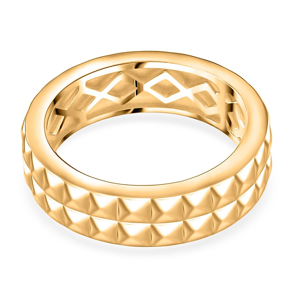 EverTrue Bronzella Collection Pyramid Pulse Band Ring in 18K YG Plated Bronze (Size 9.0) image number 4
