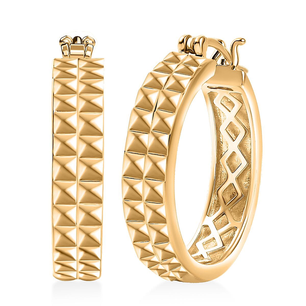 EverTrue Bronzella Collection Pyramid Pulse Hoop Earrings in 18K YG Plated Bronze image number 0