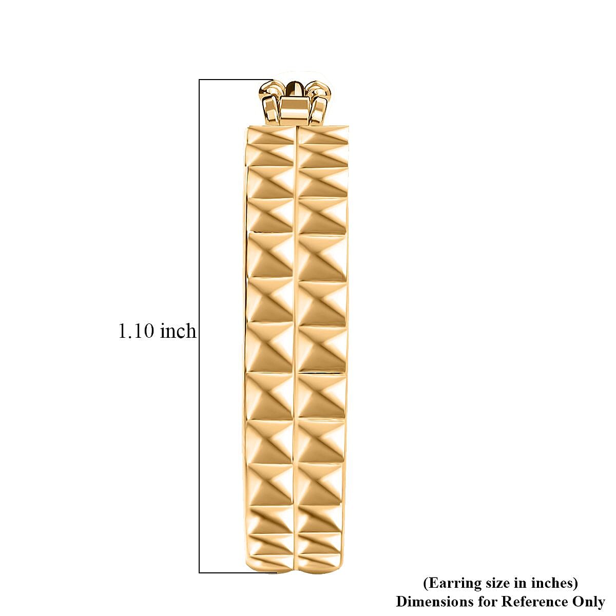 EverTrue Bronzella Collection Pyramid Pulse Hoop Earrings in 18K YG Plated Bronze image number 4