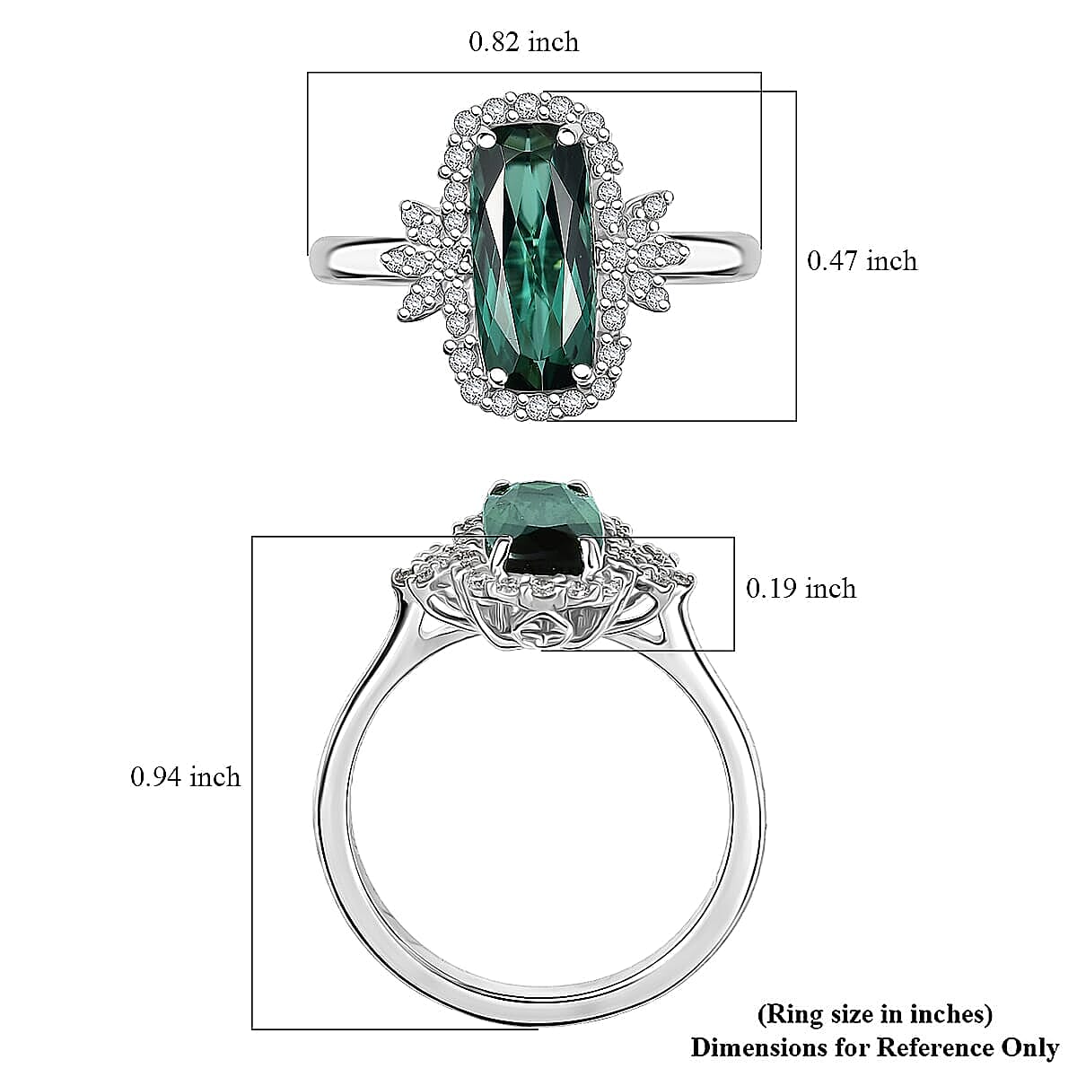 Certified & Appraised Rhapsody AAAA Santa Rosa Tourmaline and E-F VS Diamond 2.62 ctw Ring in 950 Platinum (Size 10.0) 5.71 Grams image number 5