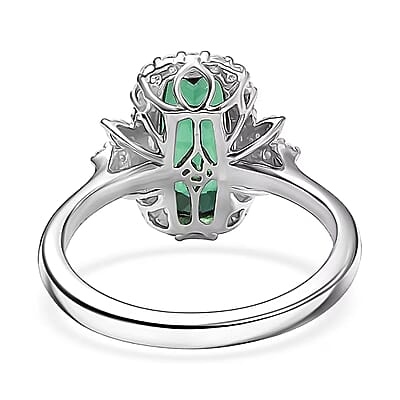 Certified and Appraised Rhapsody AAAA Santa Rosa Tourmaline, Diamond Ring in 950 Platinum 2.62 ctw (Size 12.0)