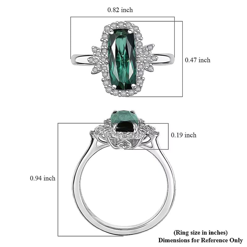 Certified and Appraised Rhapsody AAAA Santa Rosa Tourmaline, Diamond Ring in 950 Platinum 2.62 ctw (Size 5.0)