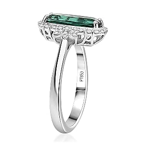 Certified Rhapsody AAAA Santa Rosa Tourmaline, Diamond Ring in 950 Platinum 2.62 ctw (Size 7.5)