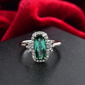 Certified and Appraised Rhapsody AAAA Santa Rosa Tourmaline, Diamond Ring in 950 Platinum 2.62 ctw (Size 9.0)