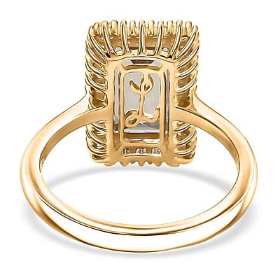 Luxoro AAA Turkizite and I1 Diamond 3.50 ctw Twilight Flare Ring in 10K Yellow Gold (Size 5.0)