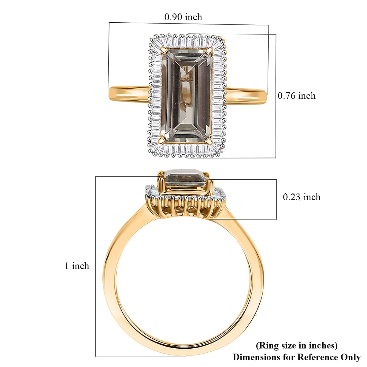 Luxoro AAA Turkizite and I1 Diamond 3.50 ctw Twilight Flare Ring in 10K Yellow Gold (Size 7.5)  image number 5