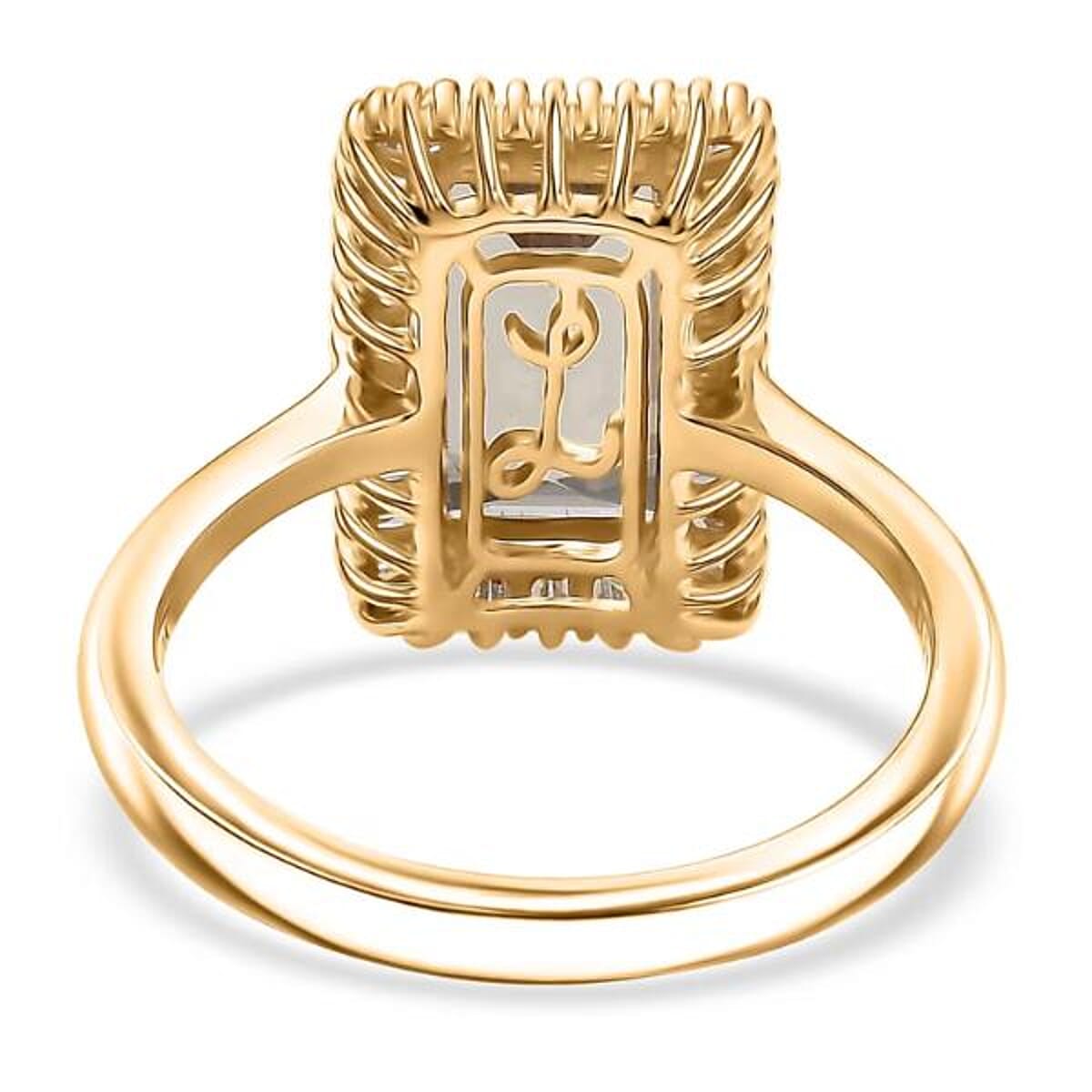 Luxoro AAA Turkizite and I1 Diamond 3.50 ctw Twilight Flare Ring in 10K Yellow Gold (Size 7.5)  image number 6