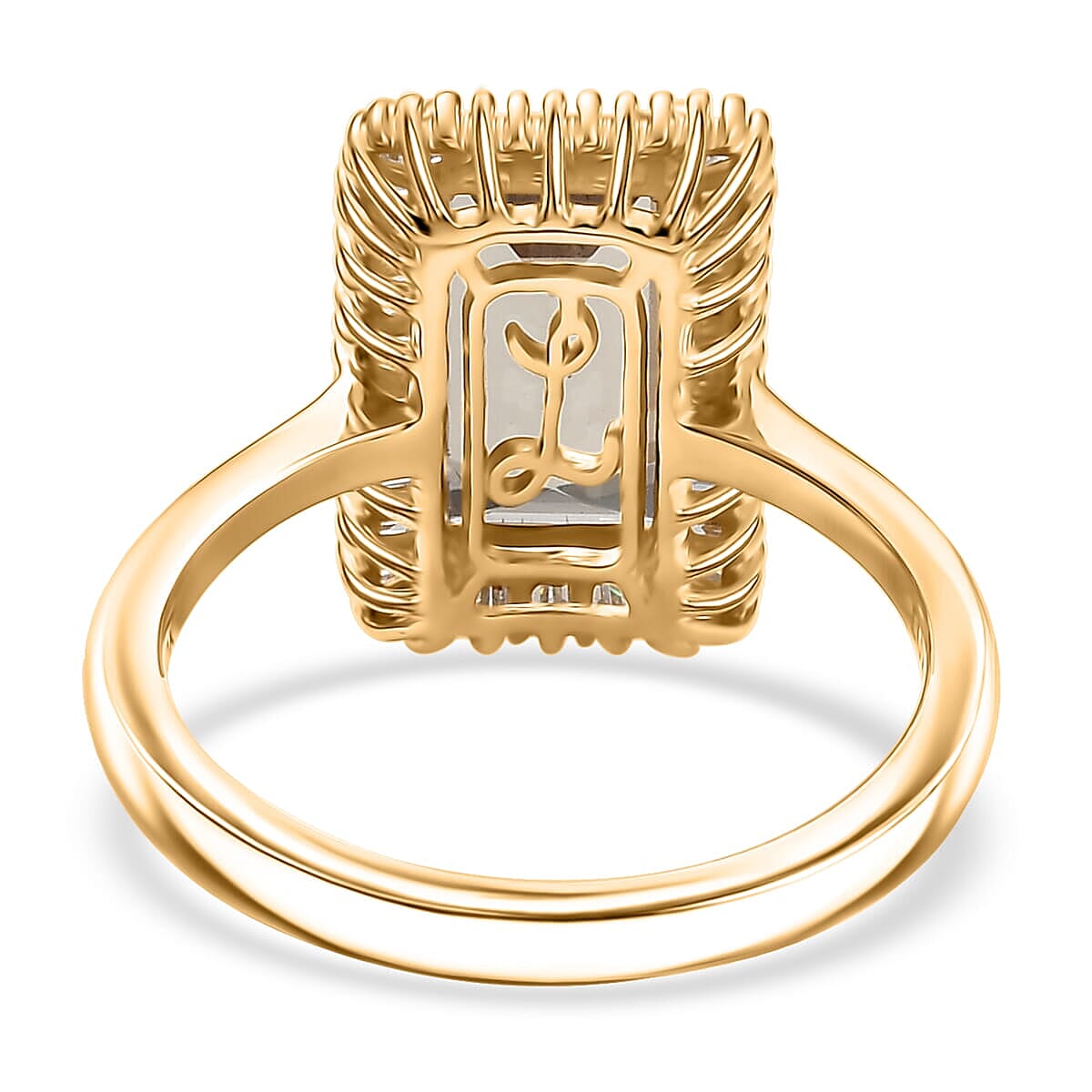 Luxoro AAA Turkizite and I1 Diamond 3.50 ctw Twilight Flare Ring in 10K Yellow Gold (Size 9.5)  image number 4