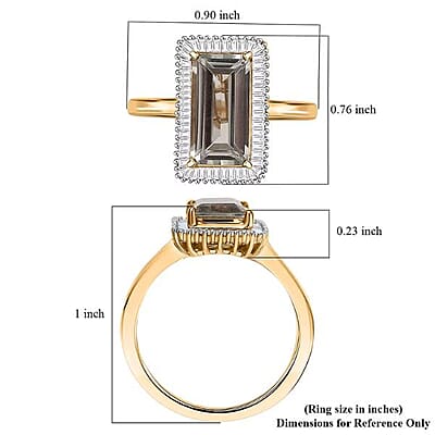 Luxoro AAA Turkizite and I1 Diamond 3.50 ctw Twilight Flare Ring in 10K Yellow Gold (Size 11.0)