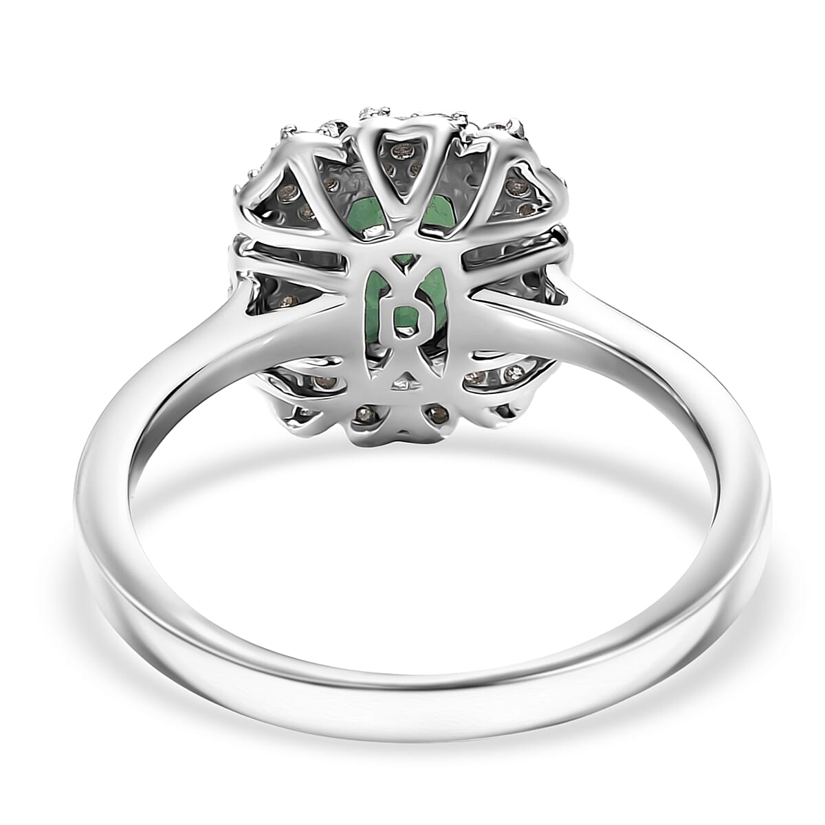 D'Joy Premium Santa Rosa Tourmaline and Moissanite 1.10 ctw Ring in Rhodium Over Sterling Silver (Size 6.0) image number 4