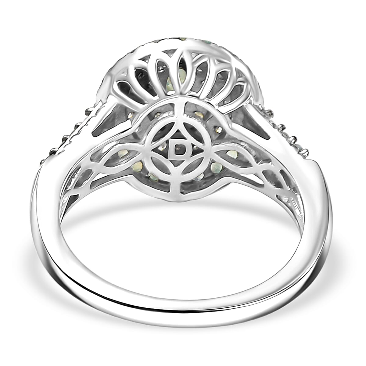 D'Joy Narsipatnam Alexandrite and Moissanite 1.30 ctw Galaxy Orbit Ring in Rhodium Over Sterling Silver (Size 5.0) image number 4