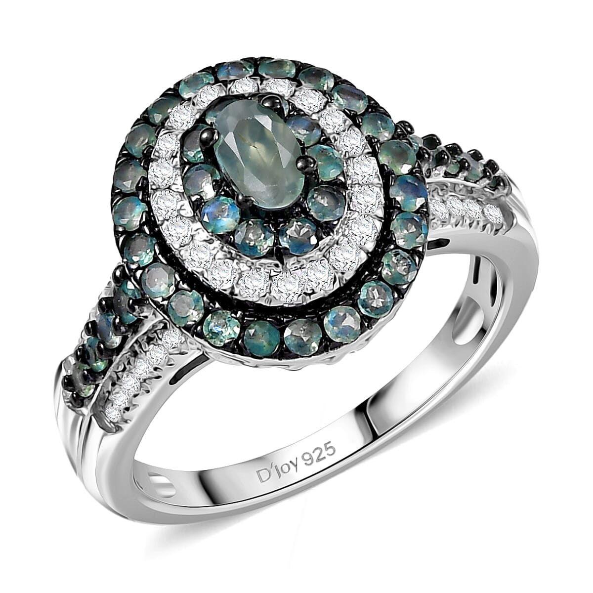 D'Joy Narsipatnam Alexandrite and Moissanite 1.30 ctw Ring in Rhodium Over Sterling Silver (Size 7.0) image number 0