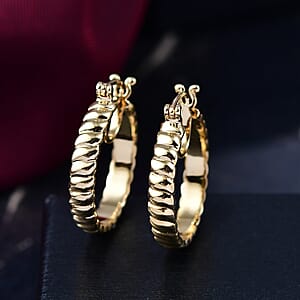EverTrue Bronzella Collection Wave Link Hoop Earrings in 18K YG Plated Bronze