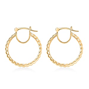 EverTrue Bronzella Collection Wave Link Hoop Earrings in 18K YG Plated Bronze