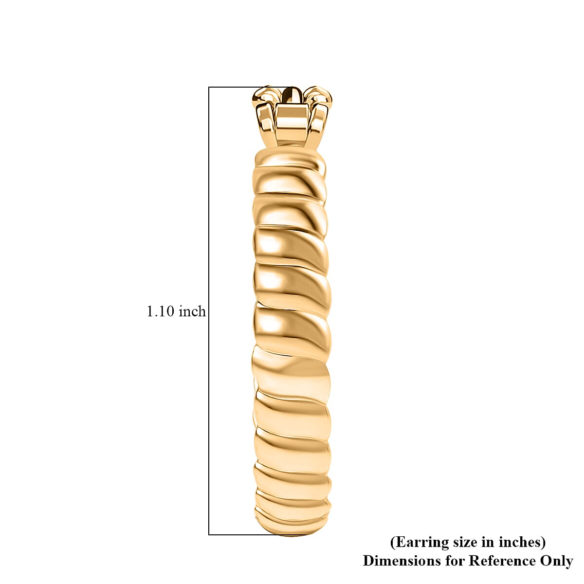 EverTrue Bronzella Collection Wave Link Hoop Earrings in 18K YG Plated Bronze