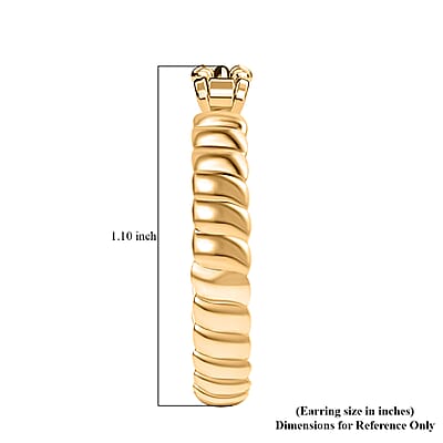 EverTrue Bronzella Collection Wave Link Hoop Earrings in 18K YG Plated Bronze