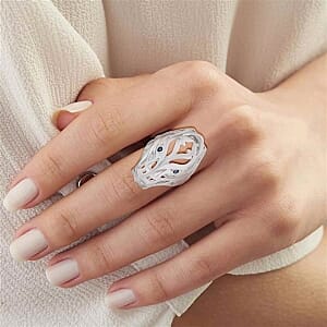Blue Sapphire 0.22 ctw Ring in Sterling Silver (Size 8.0)