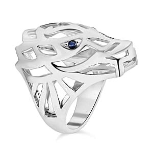 Blue Sapphire 0.22 ctw Ring in Sterling Silver (Size 8.0)
