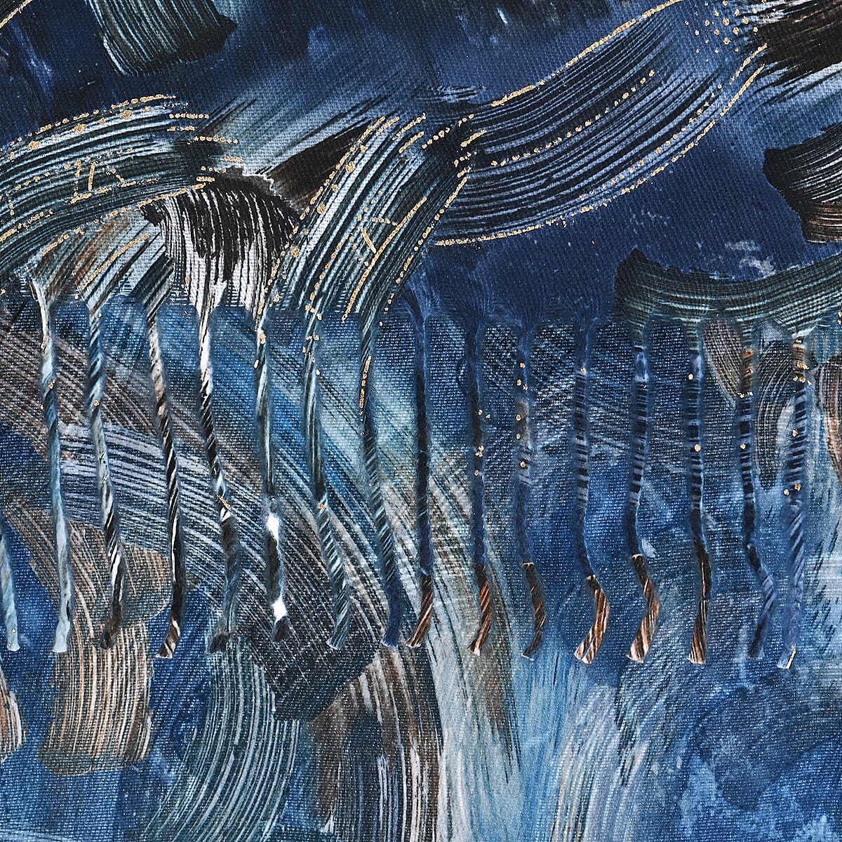 Tamsy Blue Digital Gilded Auspicious Cloud Scarf image number 3