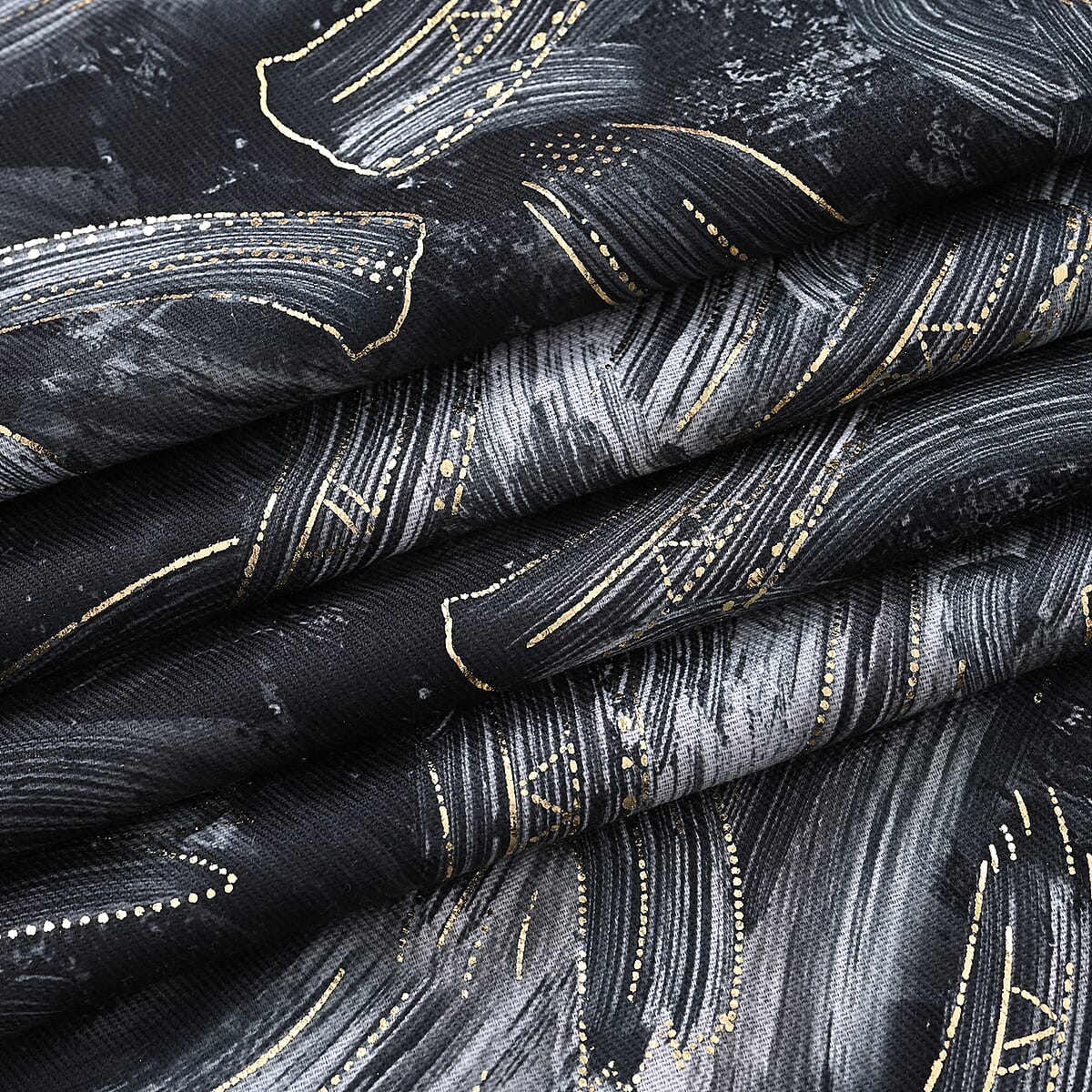 Tamsy Black Abstract Brushstroke Scarf &ndash; One Size image number 2