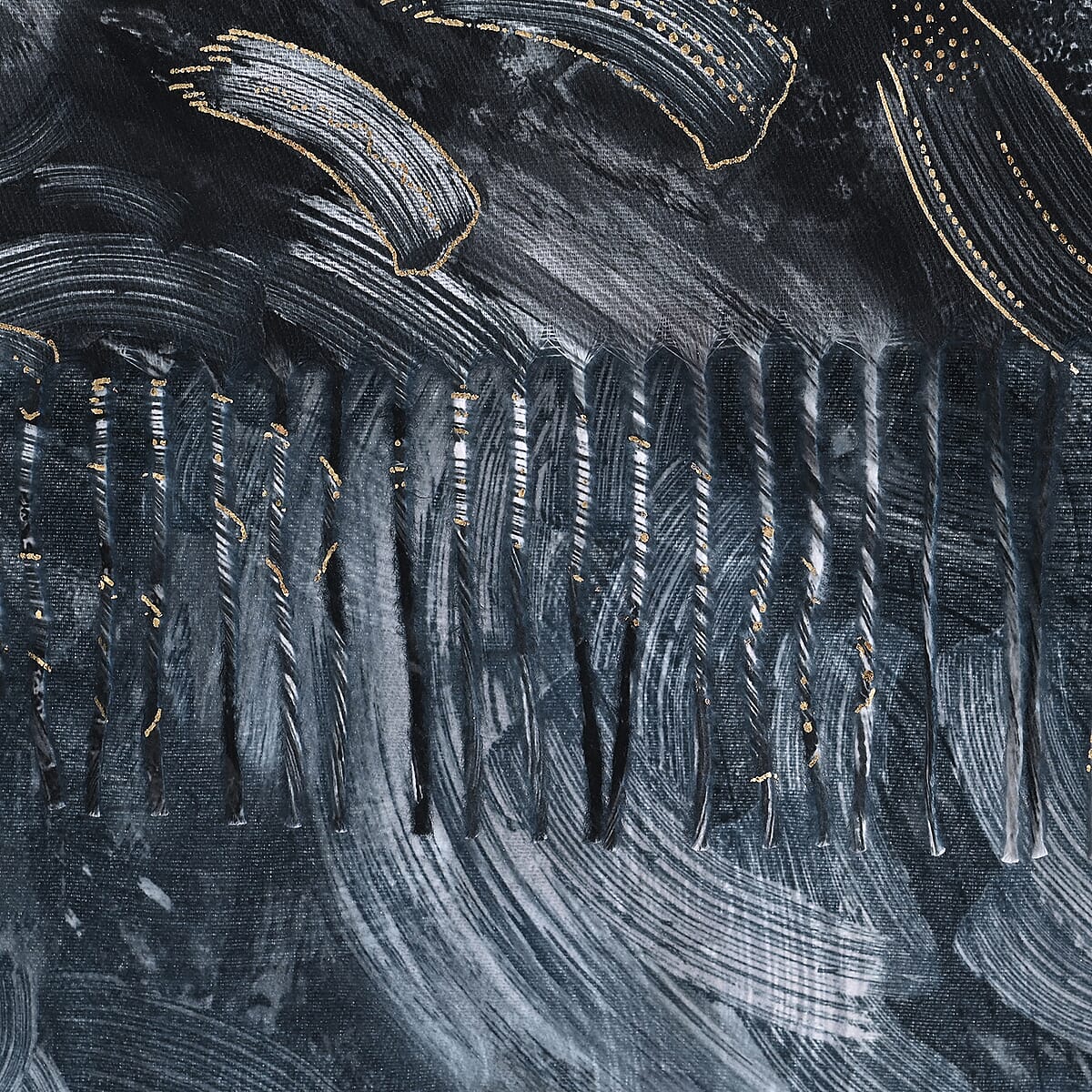 Tamsy Black Abstract Brushstroke Scarf &ndash; One Size image number 3