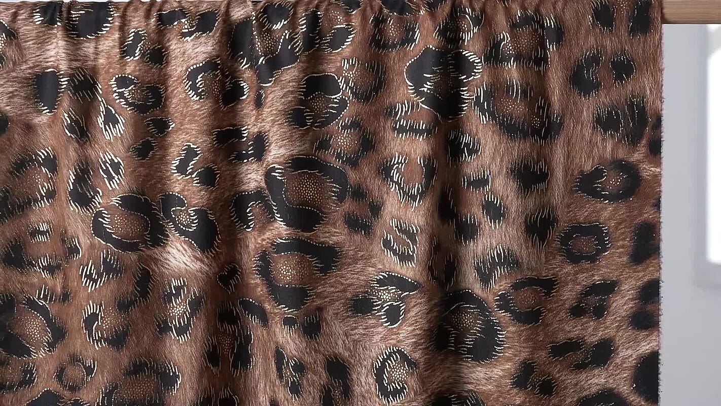 Tamsy Camel Digital Gilded Leopard Print Scarf