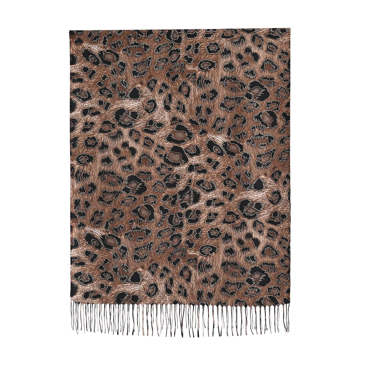 TAMSY Camel Leopard Print Scarf image number 1