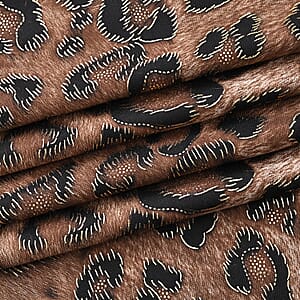 TAMSY Camel Leopard Print Scarf