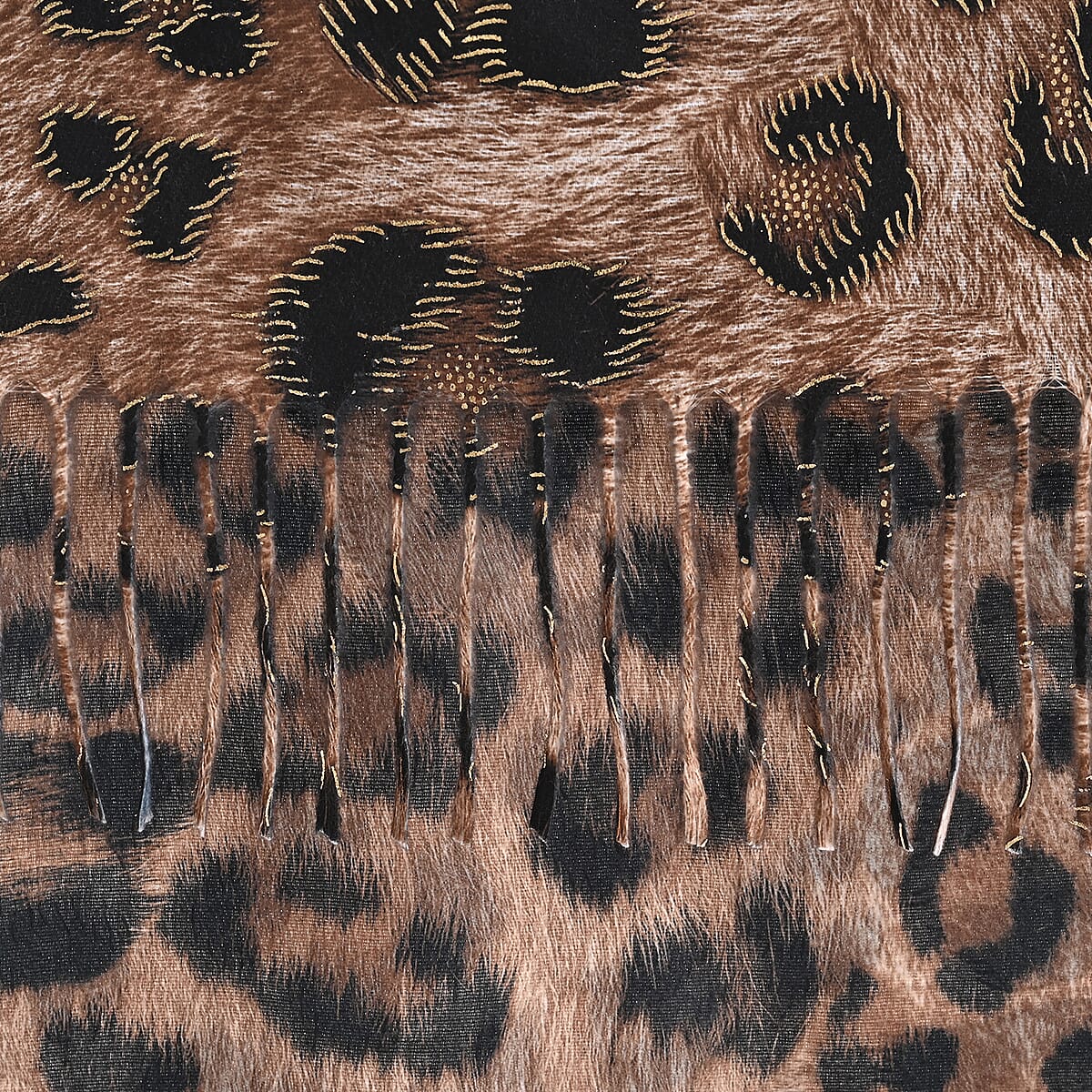 TAMSY Camel Leopard Print Scarf image number 3
