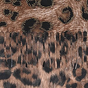 TAMSY Camel Leopard Print Scarf