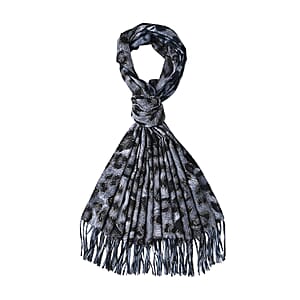 TAMSY Slate Leopard Print Scarf