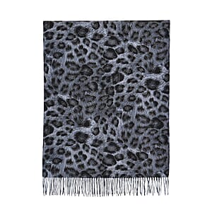 TAMSY Slate Leopard Print Scarf