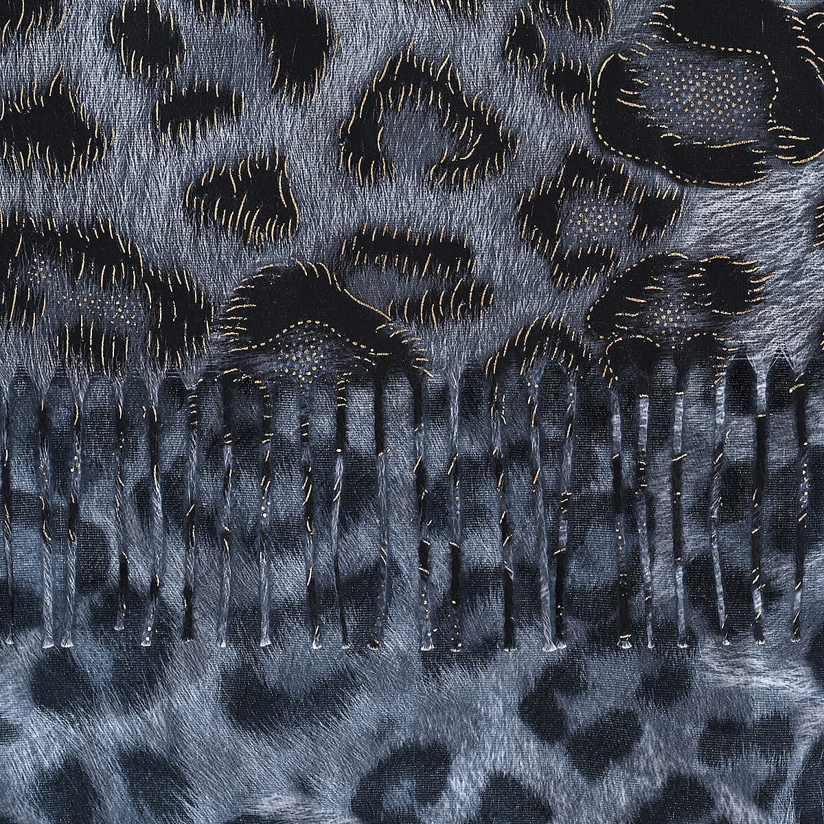 TAMSY Slate Leopard Print Scarf image number 3