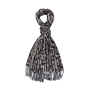 TAMSY Grey Leopard Print Scarf