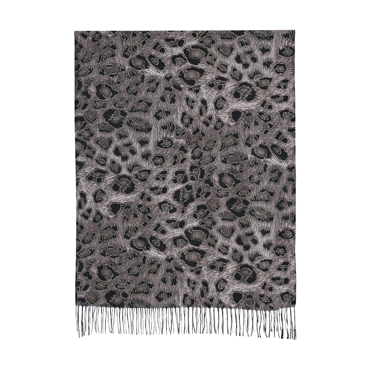 TAMSY Grey Leopard Print Scarf