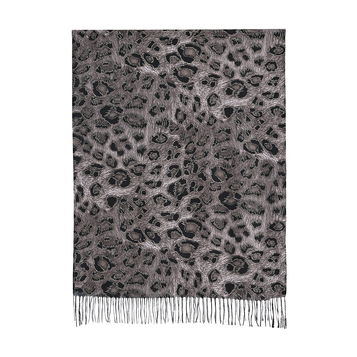 TAMSY Grey Leopard Print Scarf image number 1