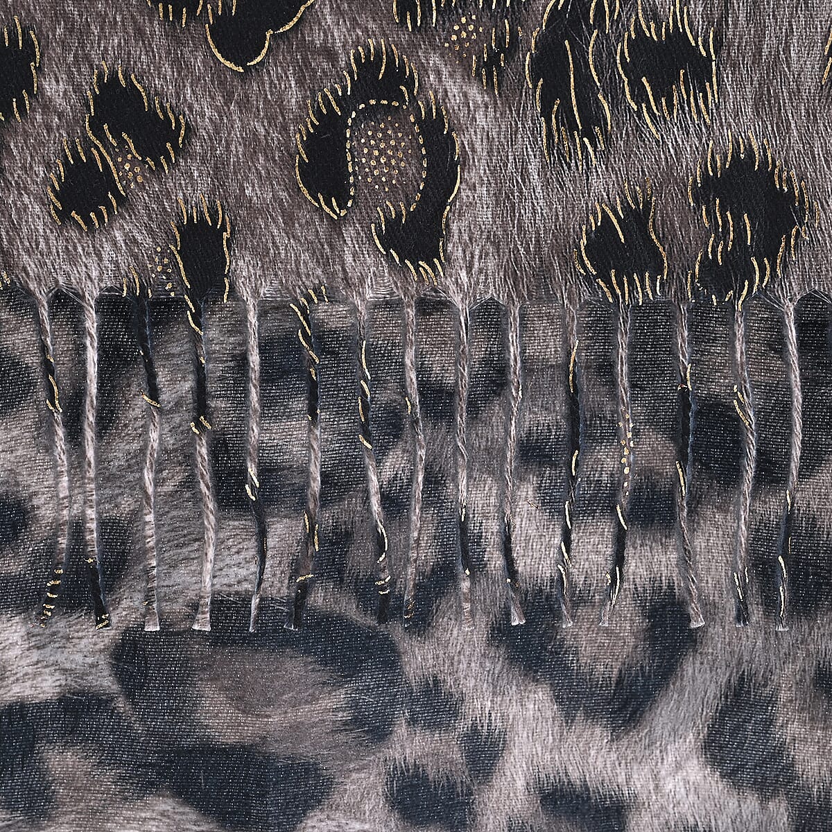 TAMSY Grey Leopard Print Scarf image number 3