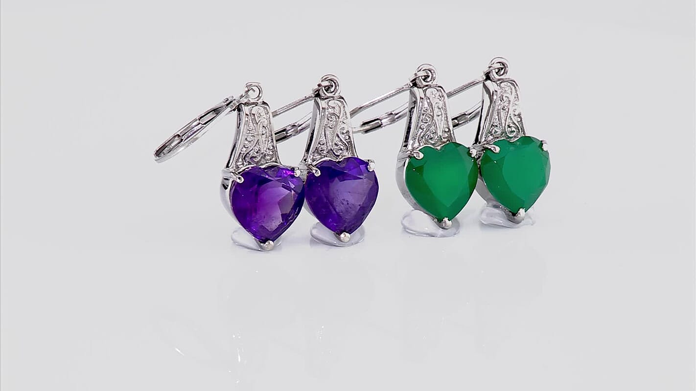 EverTrue African Amethyst Earrings in Stainless Steel 6.10 ctw
