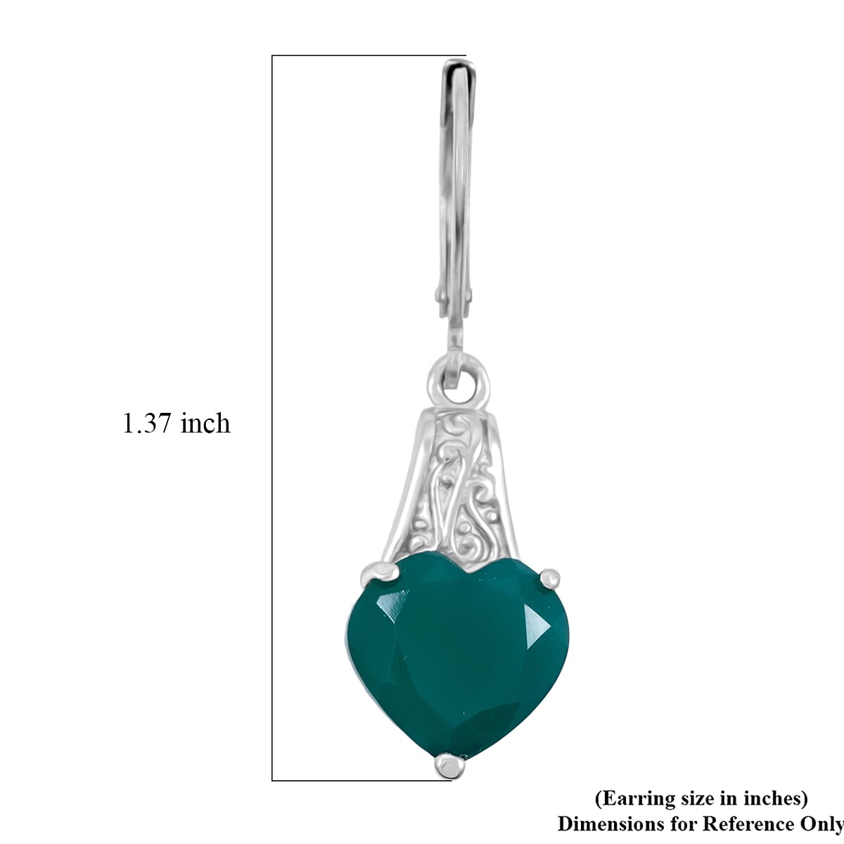 EverTrue Green Onyx 6.15 ctw Earrings in Stainless Steel image number 4