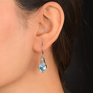 EverTrue Sky Blue Topaz 8.40 ctw Earrings in Stainless Steel