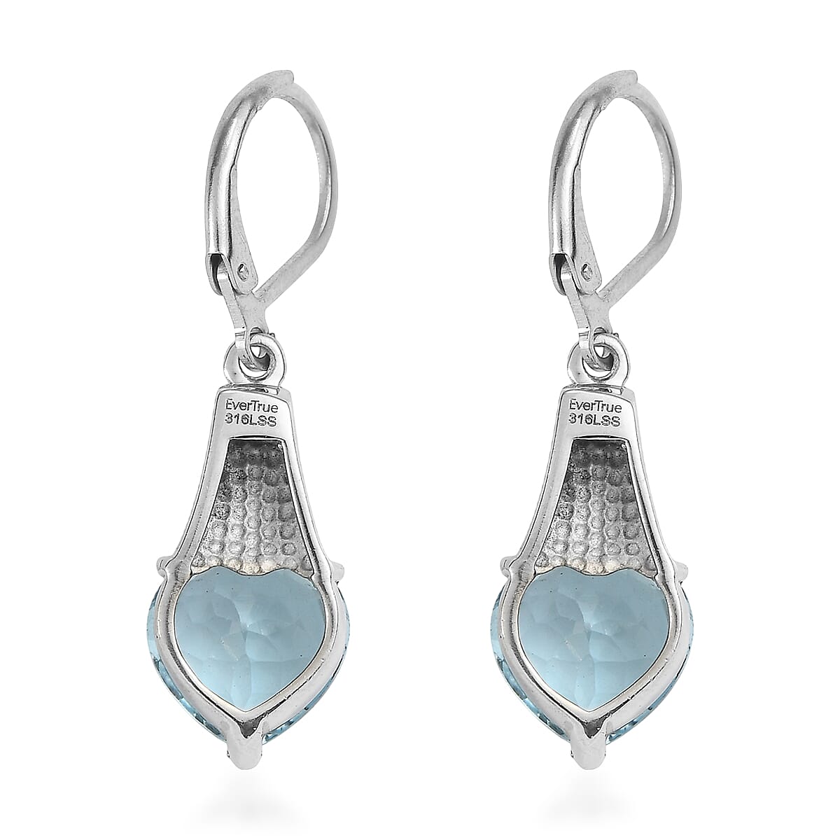 EverTrue Sky Blue Topaz 8.40 ctw Earrings in Stainless Steel