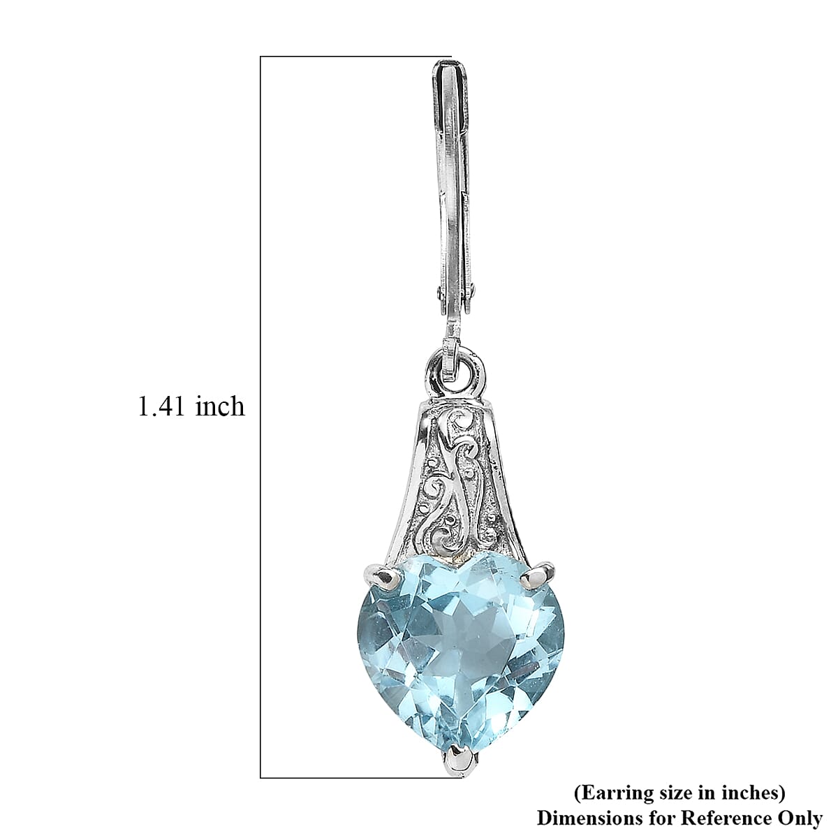 EverTrue Sky Blue Topaz 8.40 ctw Earrings in Stainless Steel
