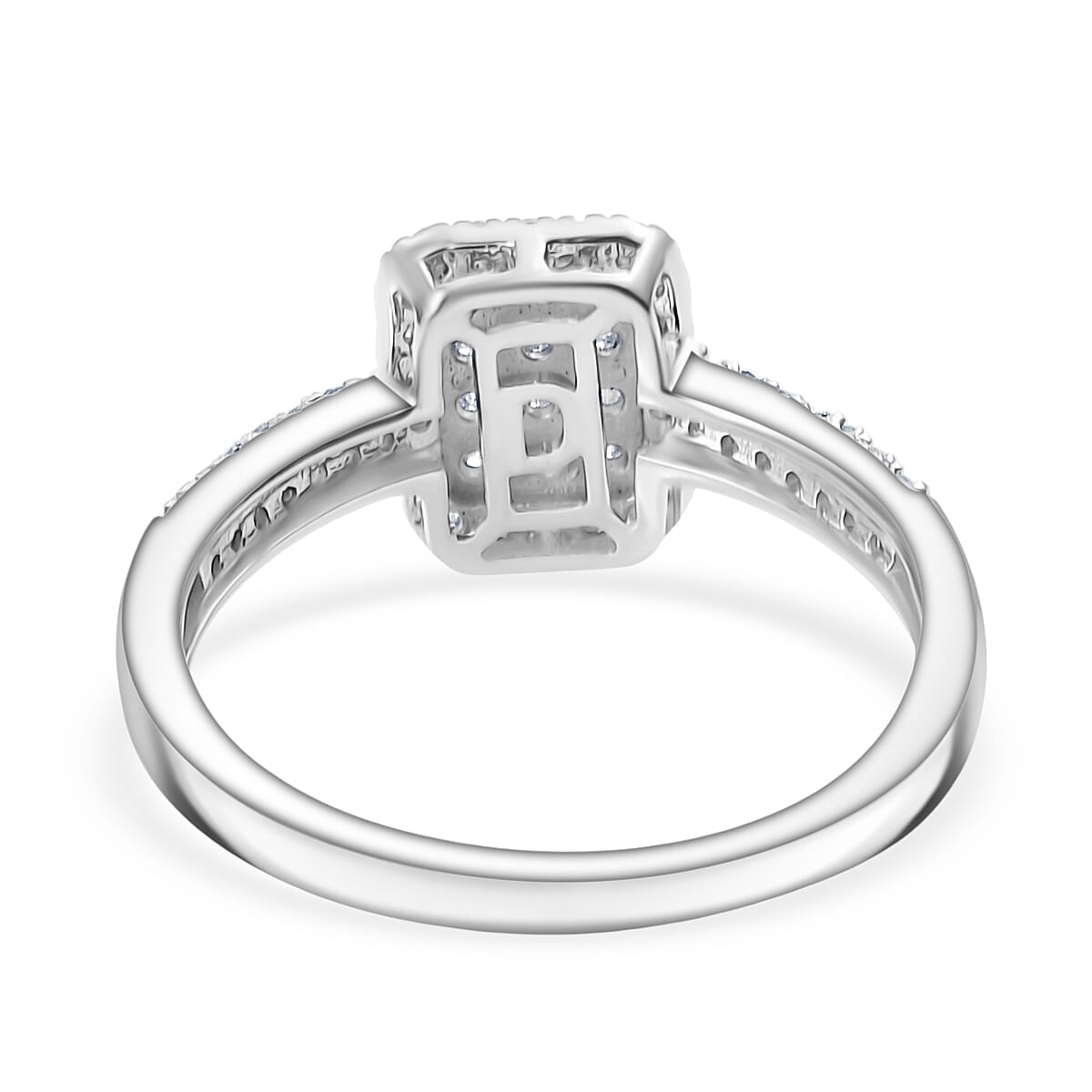 D'Joy Diamond Art Deco Ring in Rhodium Over Sterling Silver 0.50 ctw (Size 10.0)