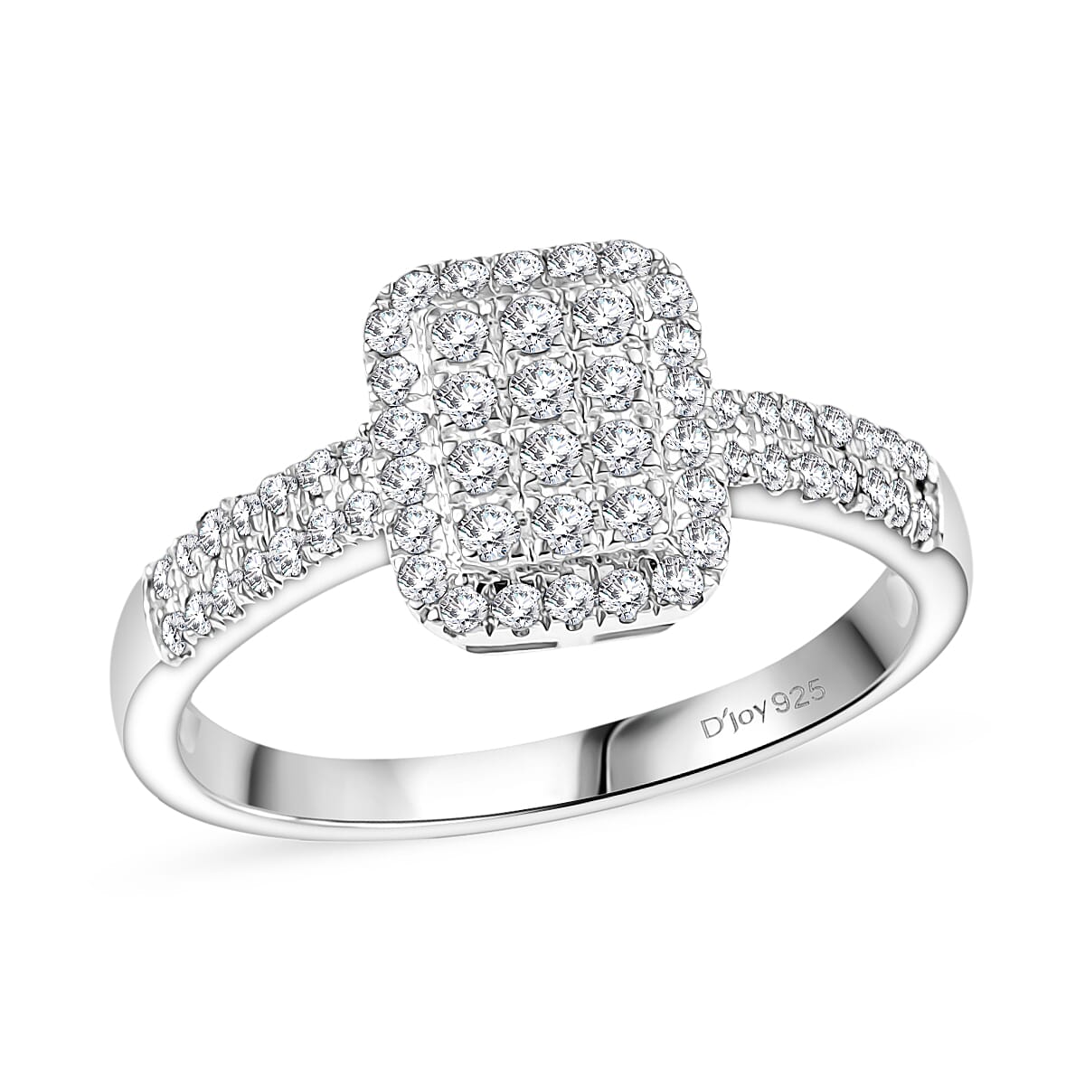 D'Joy Diamond 0.50 ctw Art Deco Ring in Rhodium Over Sterling Silver (Size 6.0) image number 0