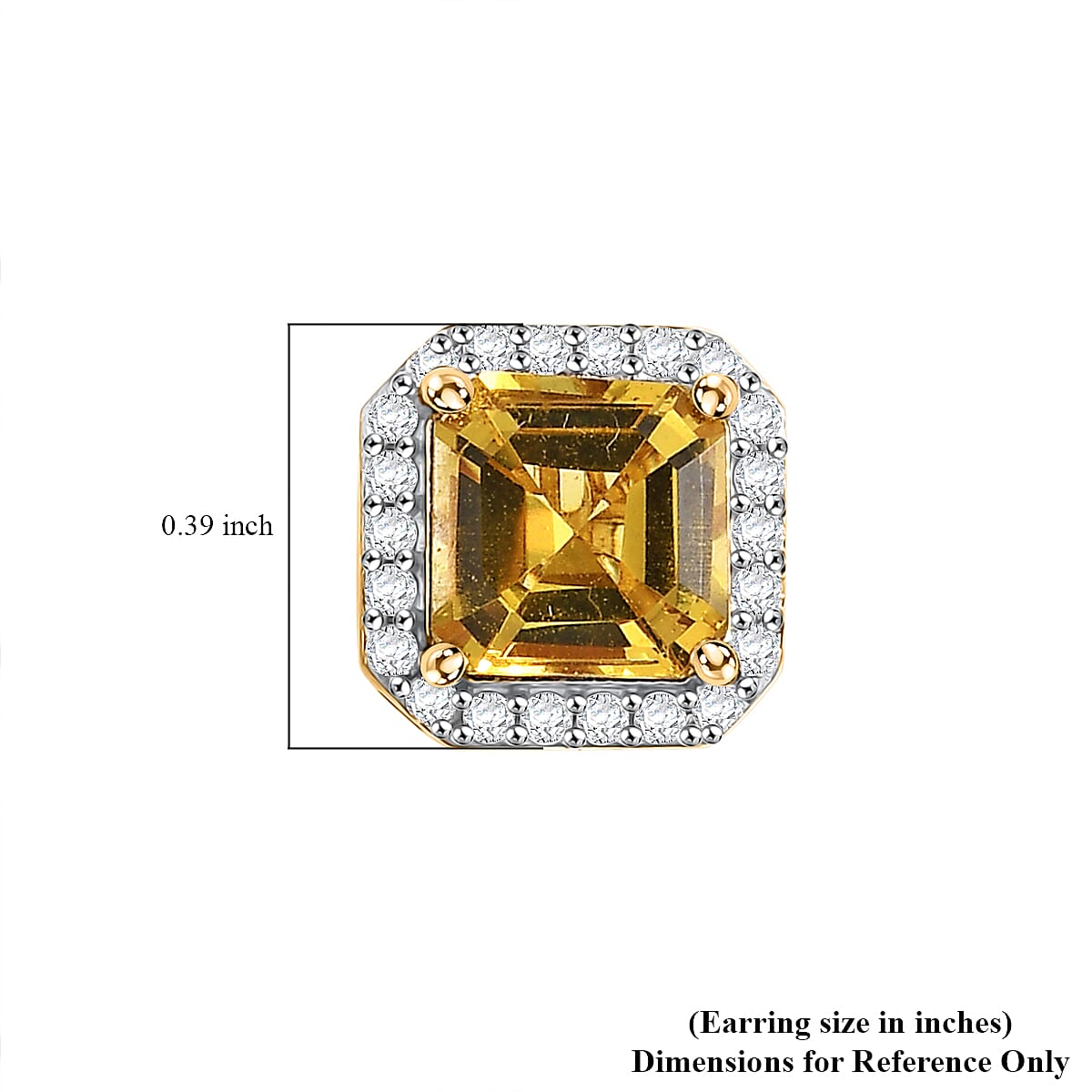 D'Joy Brazilian Heliodor and Moissanite 2.15 ctw Sun Halo Stud Earrings in 18K Vermeil Yellow Gold Over Sterling Silver