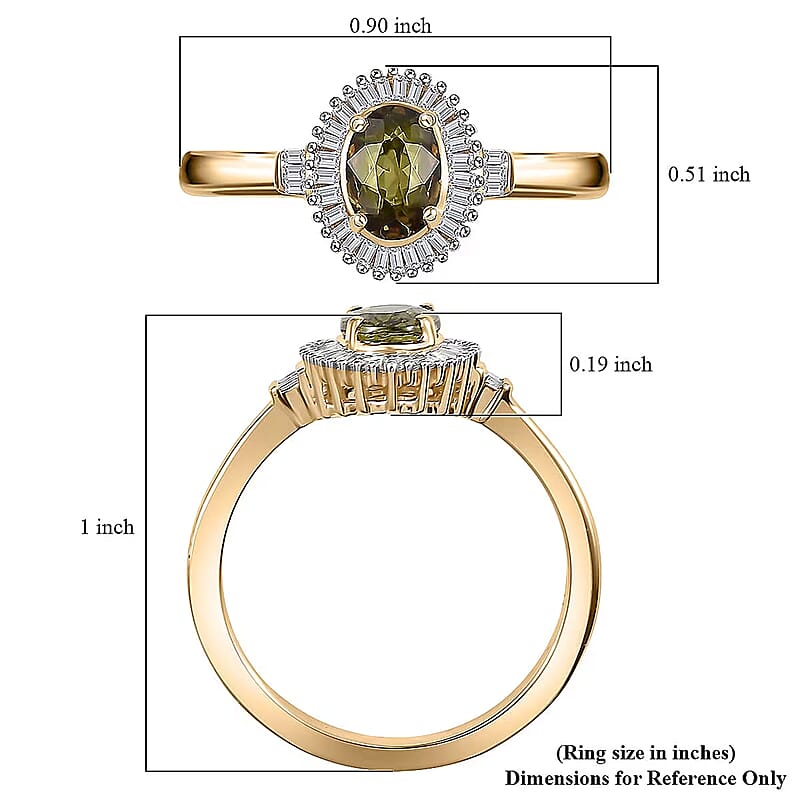 Luxoro AAA Ambanja Demantoid Garnet and G-H I2 Diamond 1.15 ctw Heirloom Spark Ring in 10K Yellow Gold (Size 6.0)