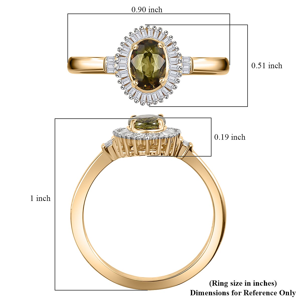 Luxoro AAA Ambanja Demantoid Garnet and G-H I2 Diamond 1.15 ctw Heirloom Spark Ring in 10K Yellow Gold (Size 7.0) image number 5